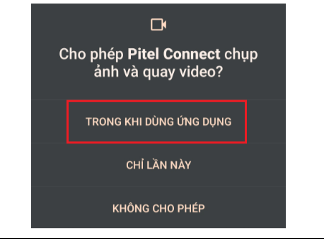 cho phép sử dụng camera