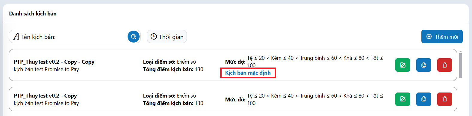 Danh sách cuộc gọi