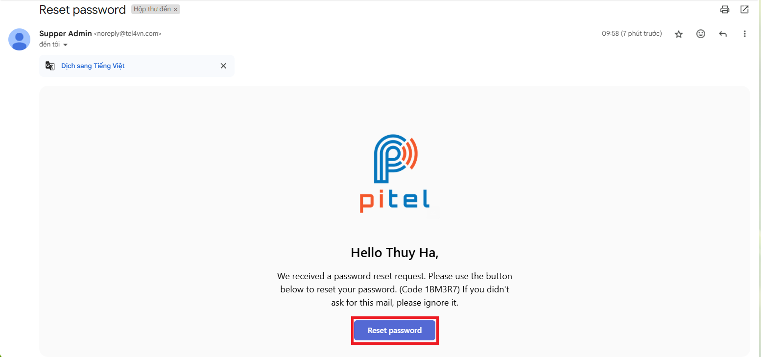 Nhấn vào nút [Reset password]