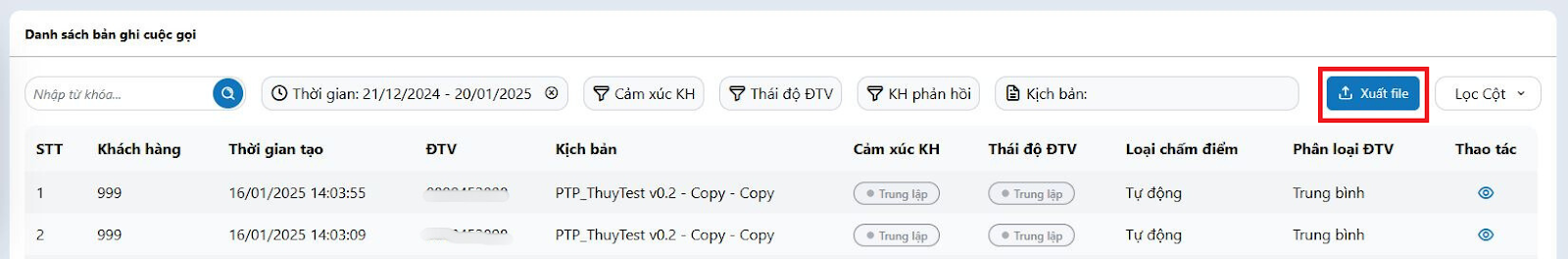 Nhấn vào nút [Xuất file]