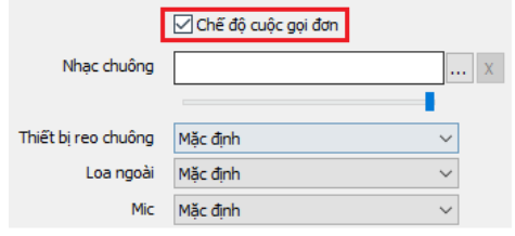 chế độ cuộc gọi đơn