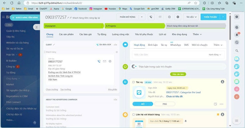 2 Tính năng Click to Call tích hợp trong Bitrix24, rút ngắn thao tác, tăng tốc độ phản hồi